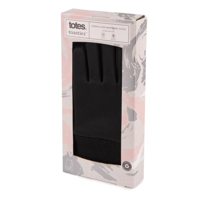 totes toasties® Ladies Premium Stretch Thermal Lined Gloves with Smartouch Black Extra Image 1